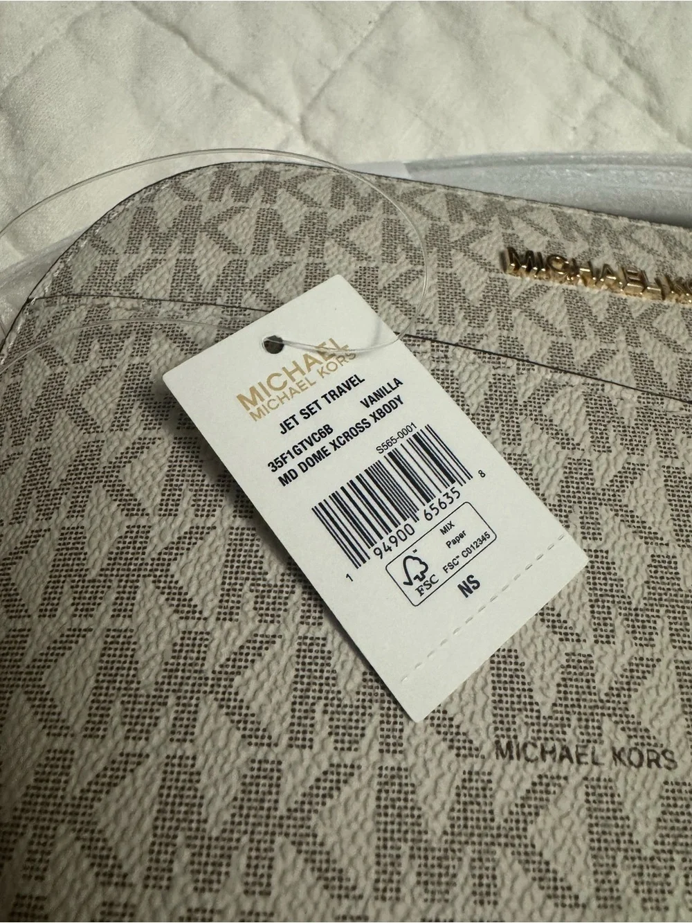 Michael Kors Cream/Taupe Logo Crossbody Bag